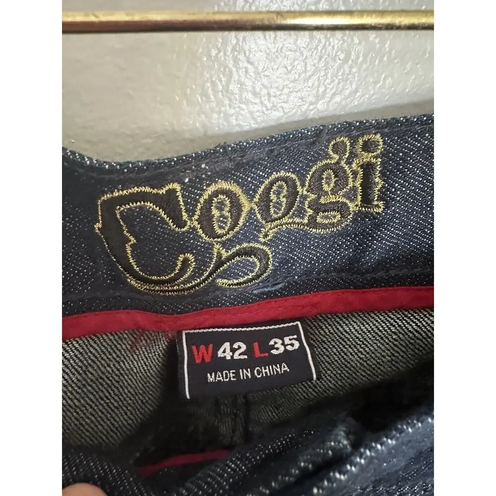 Coogi Authentic Denim Blu Jeans Mens Size 42 x 35 Embroidered Pocket